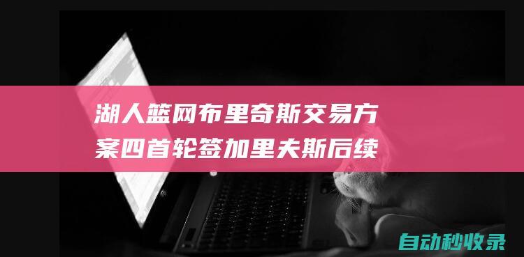 湖人篮网布里奇斯交易方案四首轮签加里夫斯后续提供2.45亿顶薪|篮网队|佩林卡