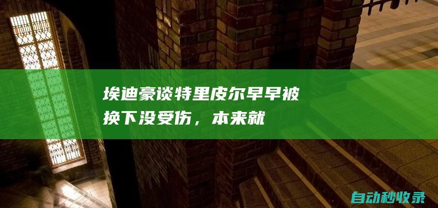 埃迪-豪谈特里皮尔早早被换下：没受伤，本来就计划让他踢半小时|国际足球赛事|埃迪-豪|基兰·特里皮尔|热刺队|纽卡斯尔队|英国足球|英格兰足球|足球运动员