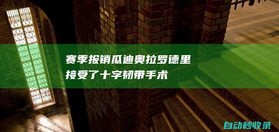 赛季报销！瓜迪奥拉：罗德里接受了十字韧带手术，下赛季回归|曼城|英超|阿森纳|国际米兰|佩普·瓜迪奥拉